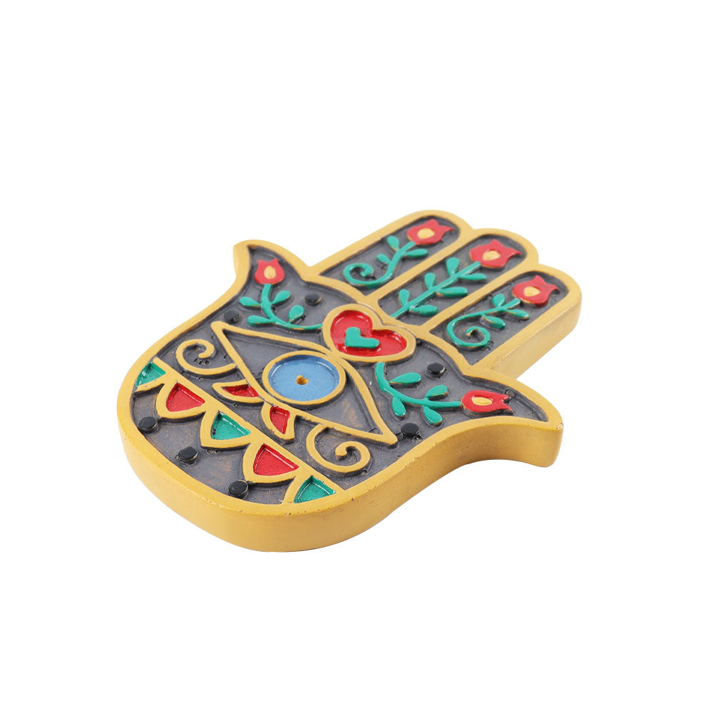 Colorful Resin Buddha Hand Plate Incense Burner