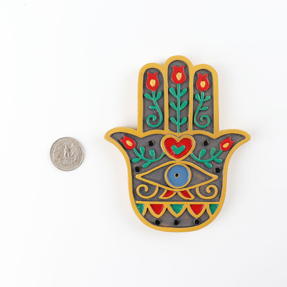 Colorful Resin Buddha Hand Plate Incense Burner