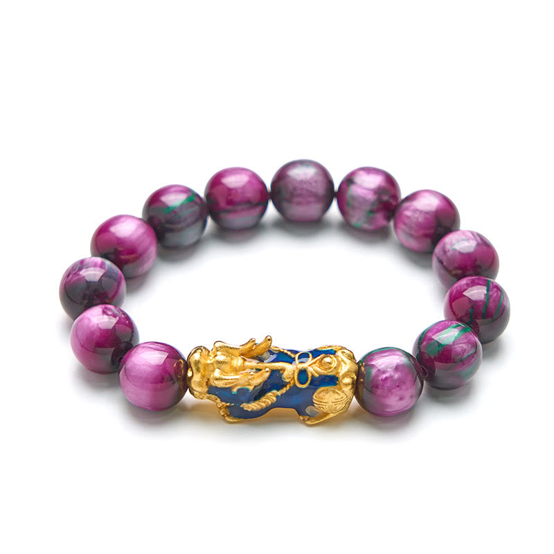 Colorful Sea Willow PiXiu Bracelet 12mm Wrist 15-18cm Unisex