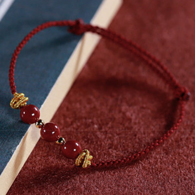 Colorful String Cinnabar Calm Bracelet for Mental Clarity and Balance
