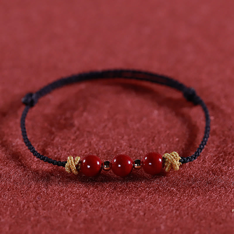 Colorful String Cinnabar Calm Bracelet for Mental Clarity and Balance