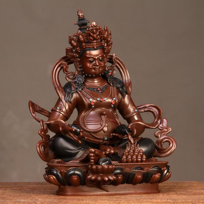 Compact Copper Buddha Statue | Yellow Jambhala Bodhisattva 7cm