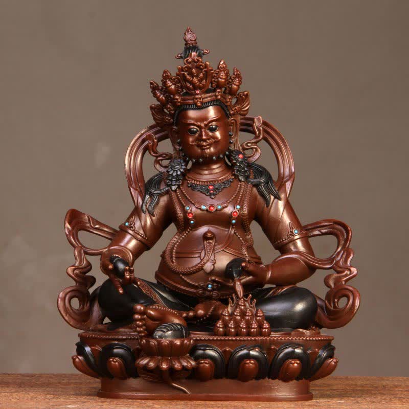 Compact Copper Buddha Statue | Yellow Jambhala Bodhisattva 7cm