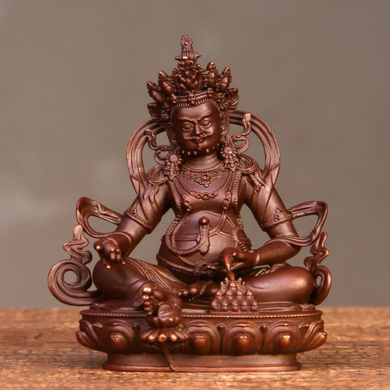 Compact Copper Buddha Statue | Yellow Jambhala Bodhisattva 7cm