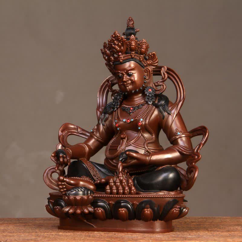 Compact Copper Buddha Statue | Yellow Jambhala Bodhisattva 7cm