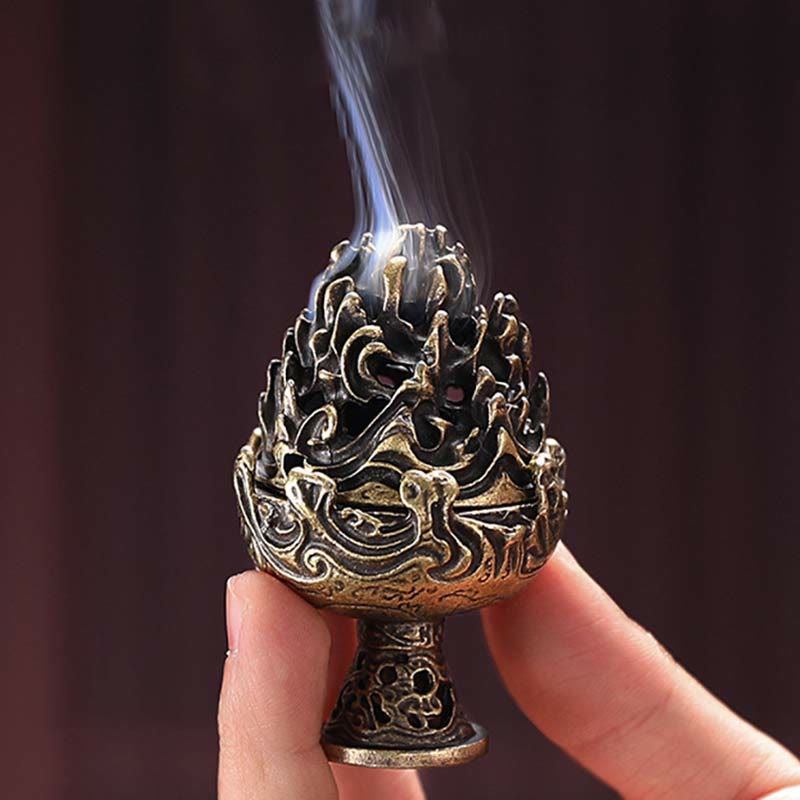 Copper Alloy Tibetan Incense Burner 4.5cm Mini Meditation