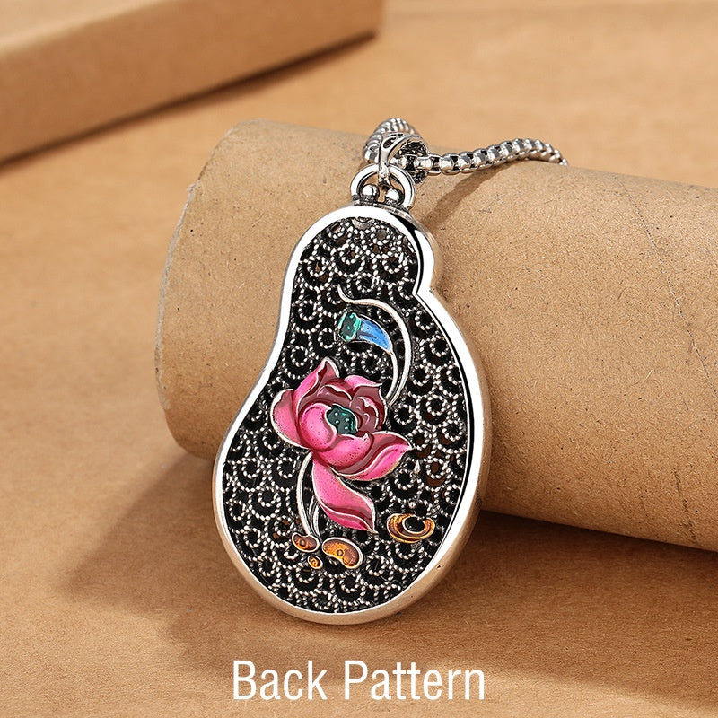 Copper Avalokitesvara Lotus Wealth Necklace for Spiritual Growth