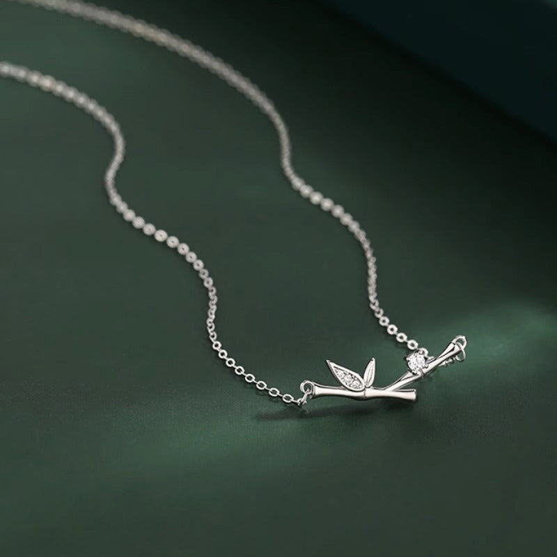 Copper Bamboo Leaf Spiritual Necklace for Wealth & Growth