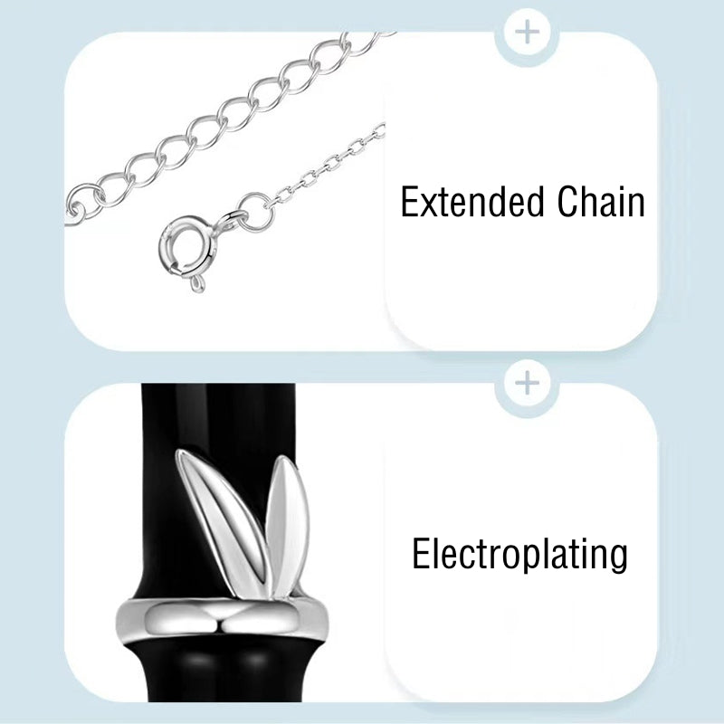 Copper Bamboo Luck Couple Necklace 45cm Pendant