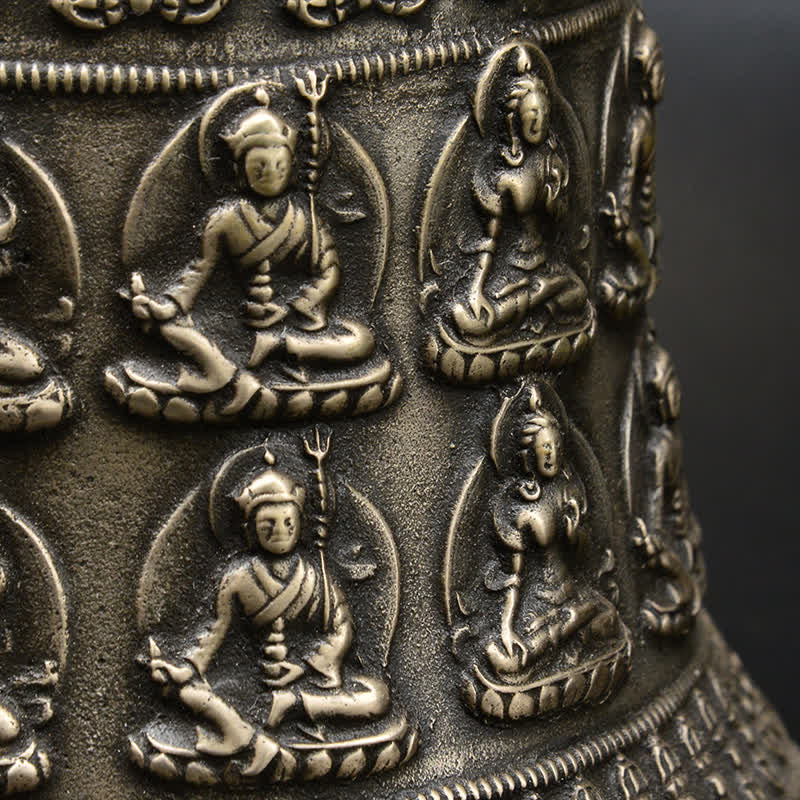Copper Buddha Dragon Wind Chime Bell 15.5x20.5cm Zen Decor