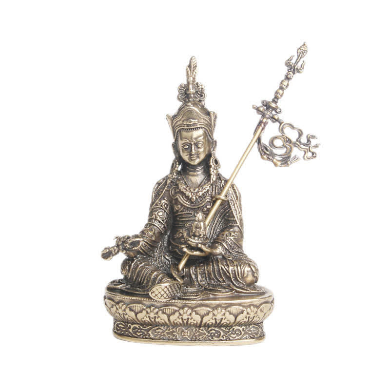 Copper Buddha Statue Padmasambhava Serenity Figure 41x66mm