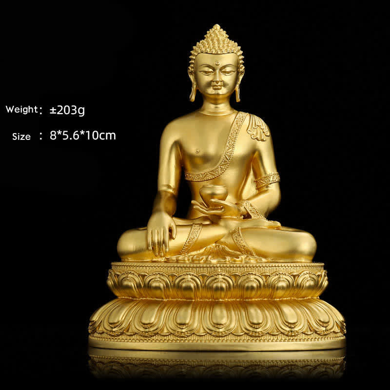 Copper Buddha Statue | Shakyamuni Amitabha Medicine Buddha Figurine