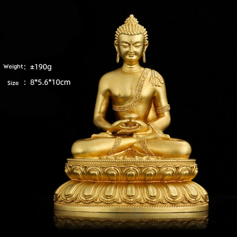 Copper Buddha Statue | Shakyamuni Amitabha Medicine Buddha Figurine