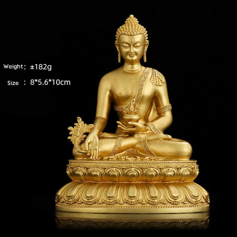 Copper Buddha Statue | Shakyamuni Amitabha Medicine Buddha Figurine
