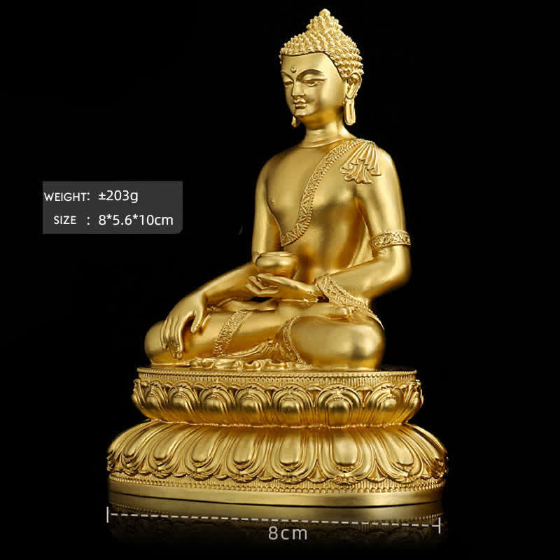 Copper Buddha Statue | Shakyamuni Amitabha Medicine Buddha Figurine
