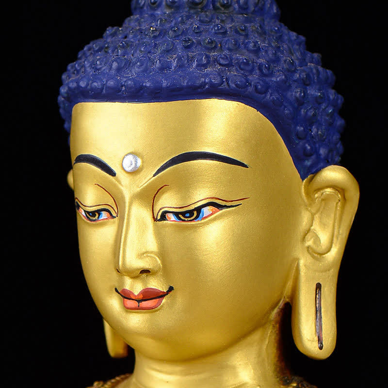 Copper Buddha Statue Shakyamuni Compassion 21cm Decor