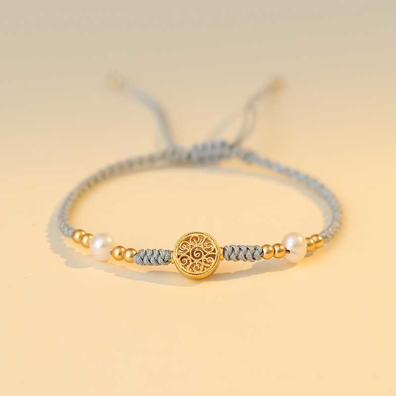 Copper Coin Red String Bracelet for Luck & Protection