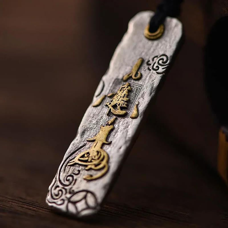 Copper Fortune Necklace | Chinese Character Prosperity Pendant