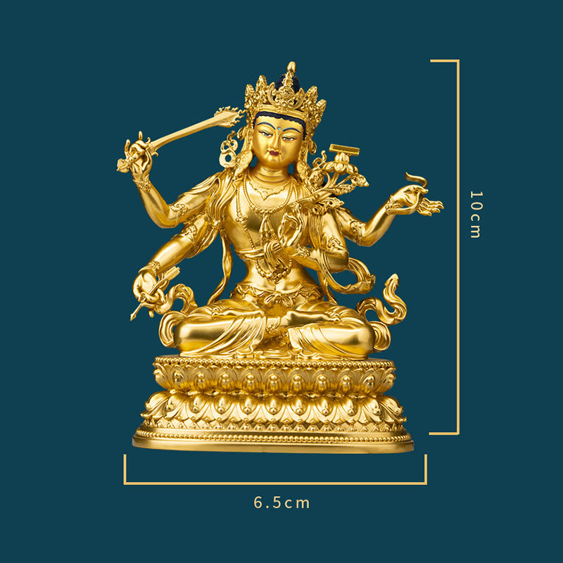 Copper Four-armed Manjusri Bodhisattva Statue | Compassion Serenity