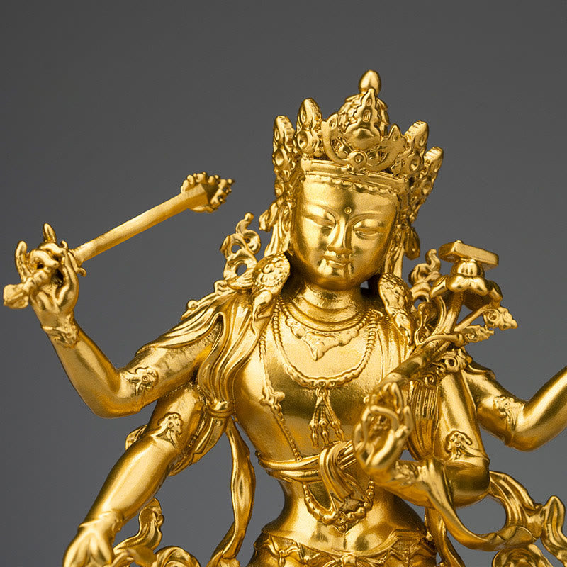 Copper Four-armed Manjusri Bodhisattva Statue | Compassion Serenity