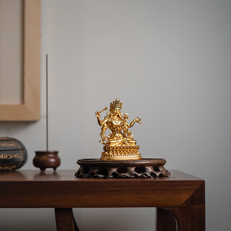 Copper Four-armed Manjusri Bodhisattva Statue | Compassion Serenity