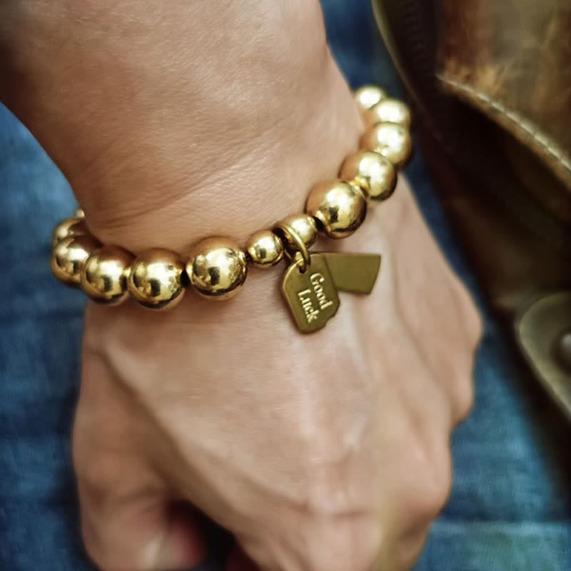 Copper Healing Bracelet 10mm Beads for Balance & Luck