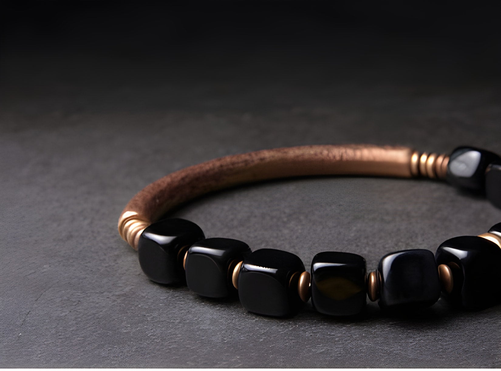 Copper & Obsidian Bracelet for Protection