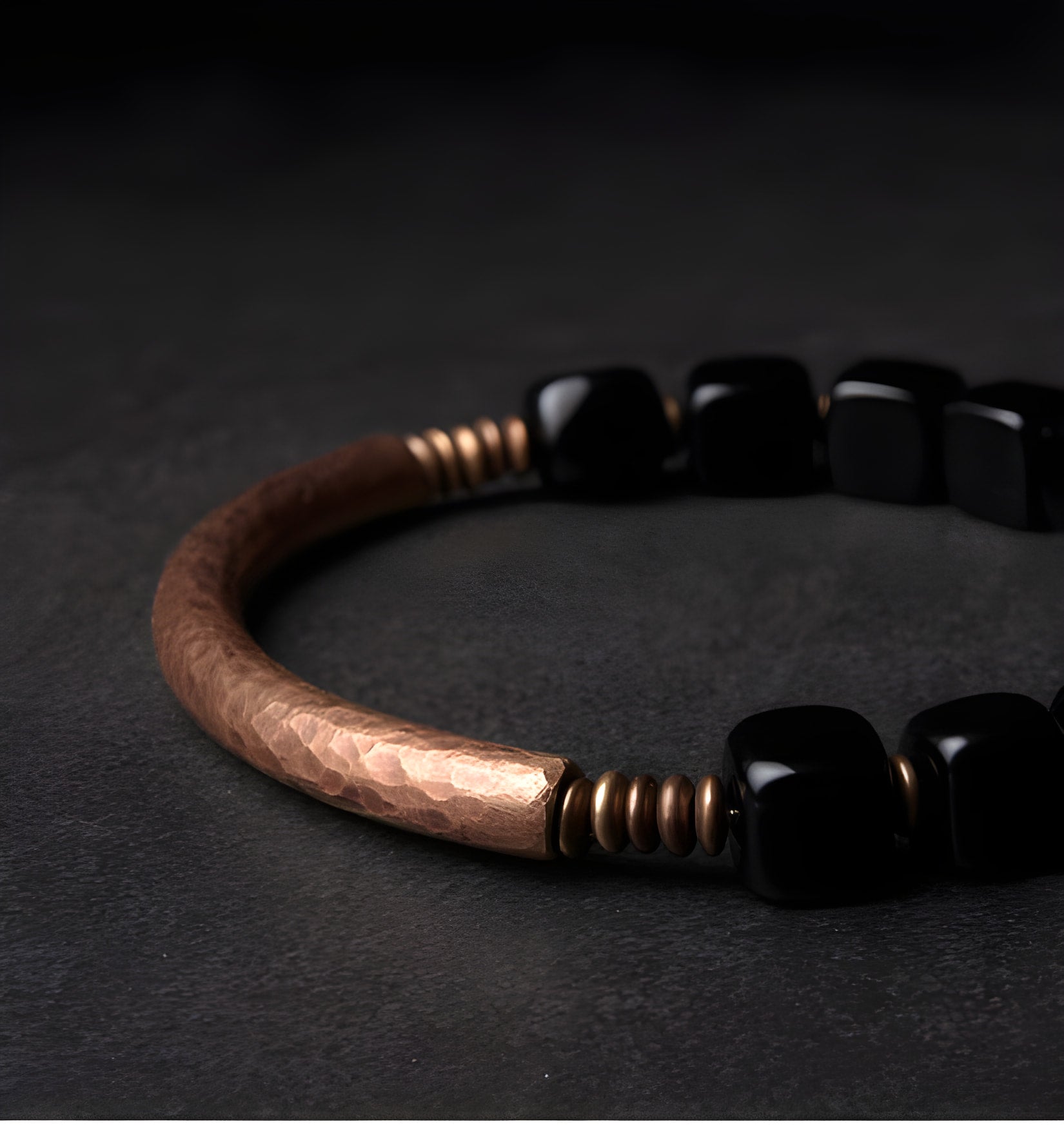Copper & Obsidian Bracelet for Protection