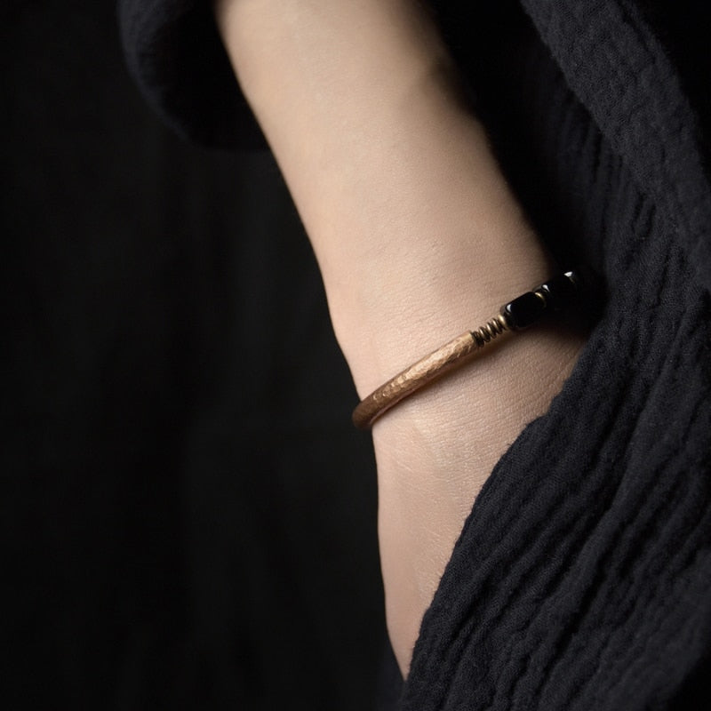 Copper & Obsidian Bracelet for Protection