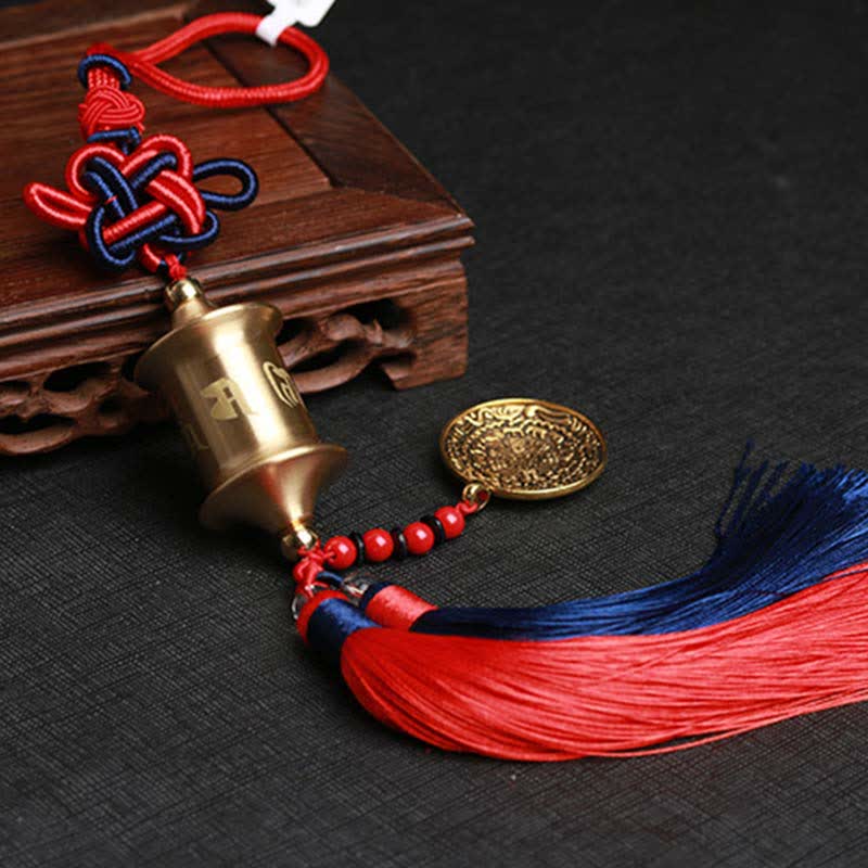 Copper Om Mani Padme Hum Car Hanging Decoration 32cm