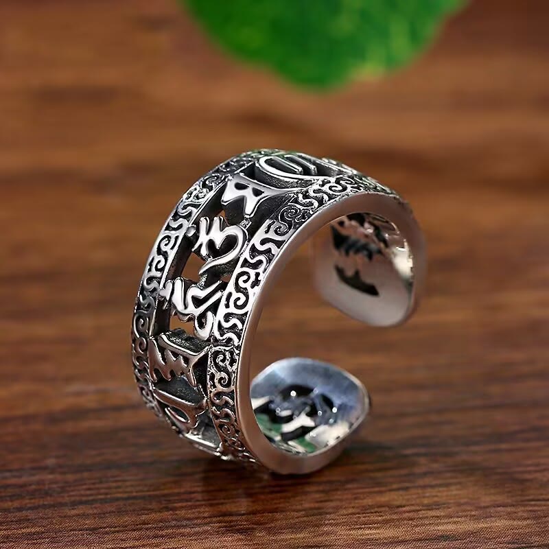 Copper Om Mani Padme Hum Ring | Vintage Purity Design
