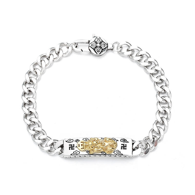 Copper Om Mani Padme Hum Wisdom Bracelet with Pixiu & Swastika