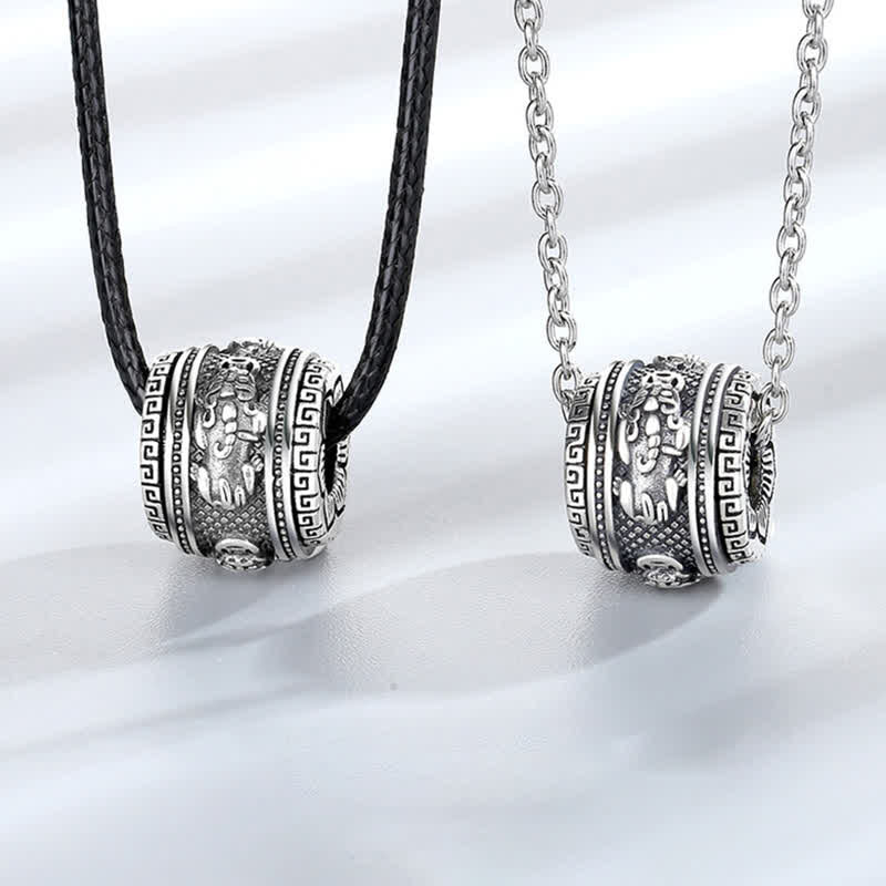 Copper Pixiu Luck Wealth Rotatable Necklace Pendant