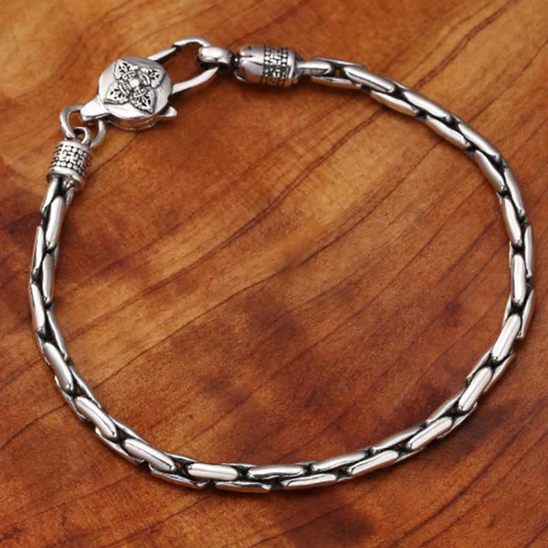 Copper Plated Silver Om Mani Padme Hum Strength Bracelet