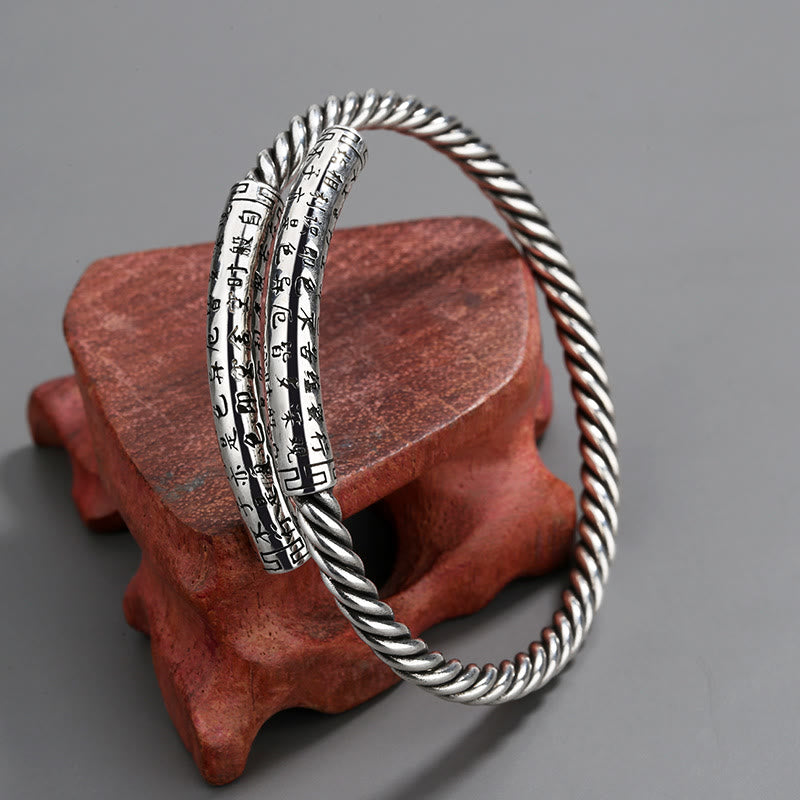 Copper Spiritual Balance Bracelet with Heart Sutra Design