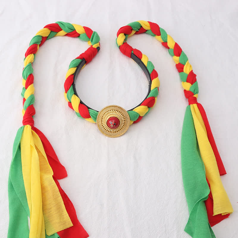 Copper Spiritual Hair Accessories with Colorful Tibetan Tassel Beads