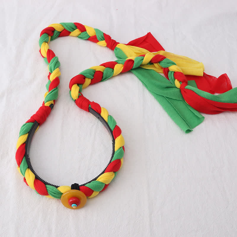 Copper Spiritual Hair Accessories with Colorful Tibetan Tassel Beads