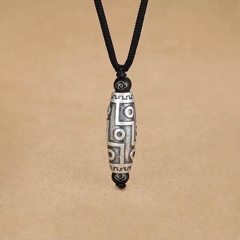 Copper Spiritual Necklace with Nine-Eye Dzi Bead for Wealth & Protection