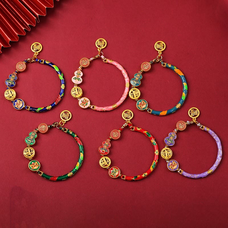 Copper Tibetan Gourd Fortune Happiness Lion Wealth Luck Bracelet