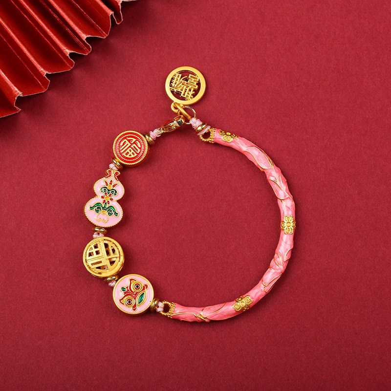 Copper Tibetan Gourd Fortune Happiness Lion Wealth Luck Bracelet