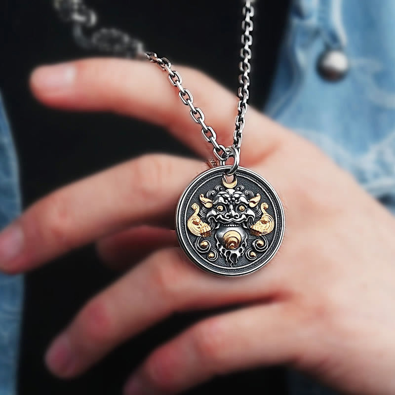 Copper Tibetan Kirtimukha Amulet Spiritual Necklace