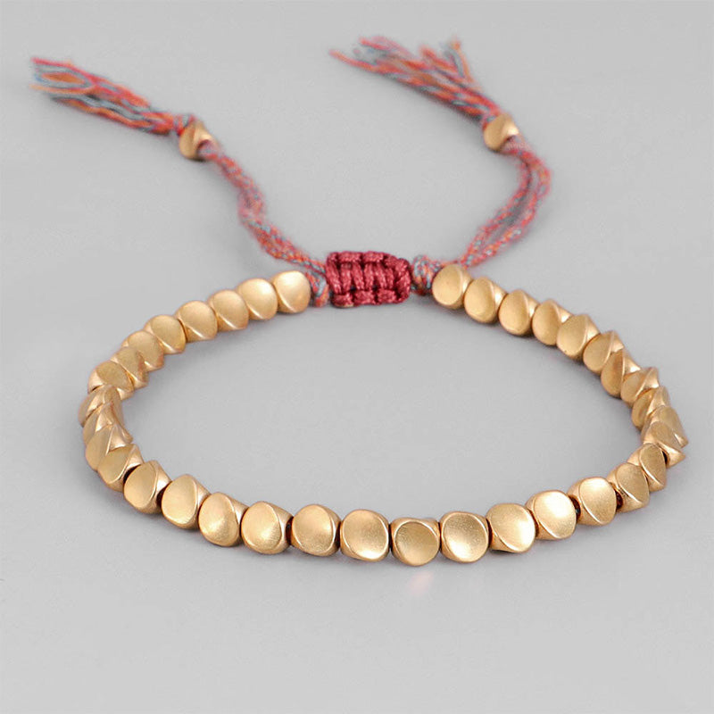 Copper Tibetan Luck Healing Bracelet with Colorful Beads