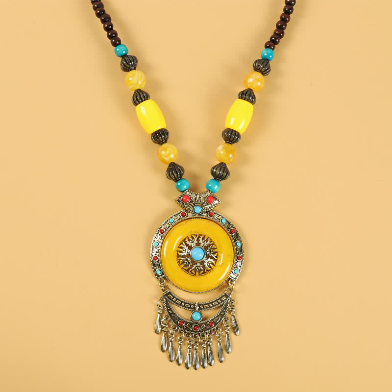 Copper Tibetan Spiritual Retro Beads Tassel Hair Accessories