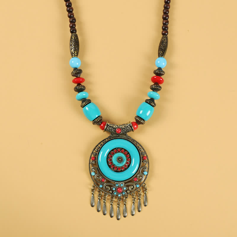 Copper Tibetan Spiritual Retro Beads Tassel Hair Accessories