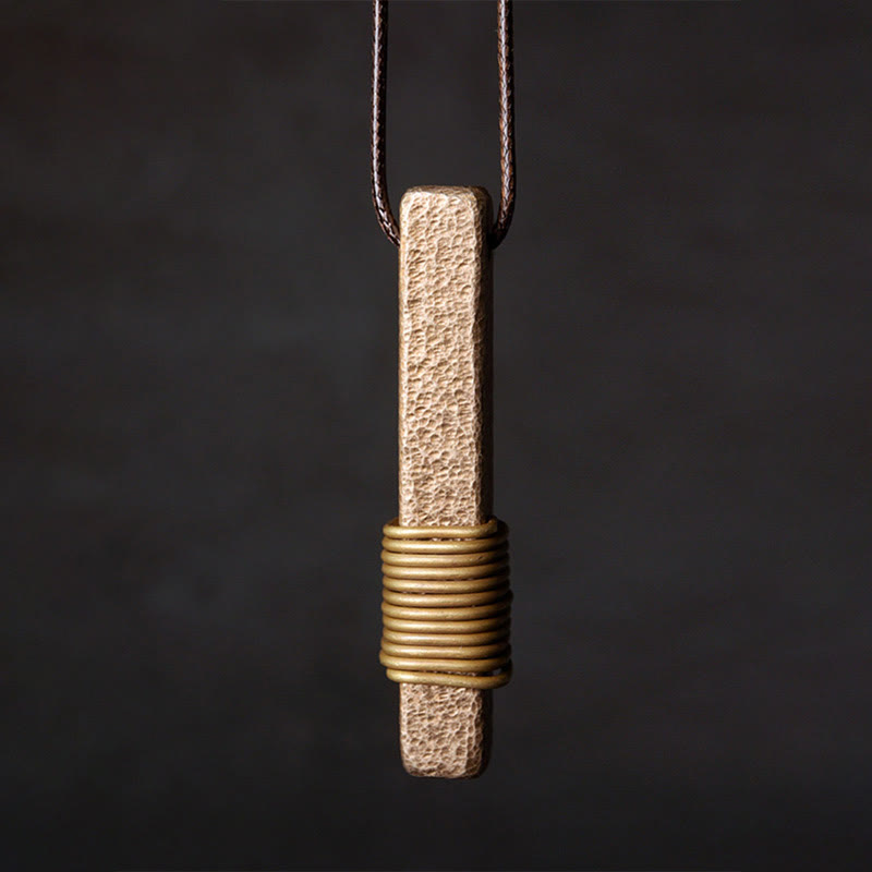 Copper Vintage Textured Wealth Necklace for Spiritual Luck