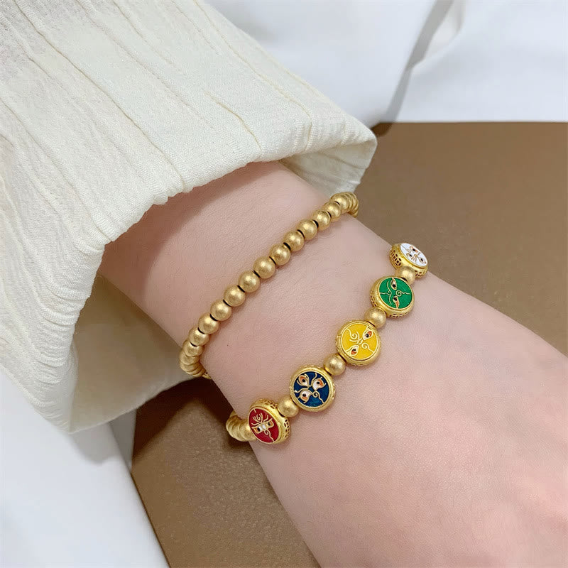 Copper Wealth Bracelet with Five Tibetan Gods | Prosperity Luck