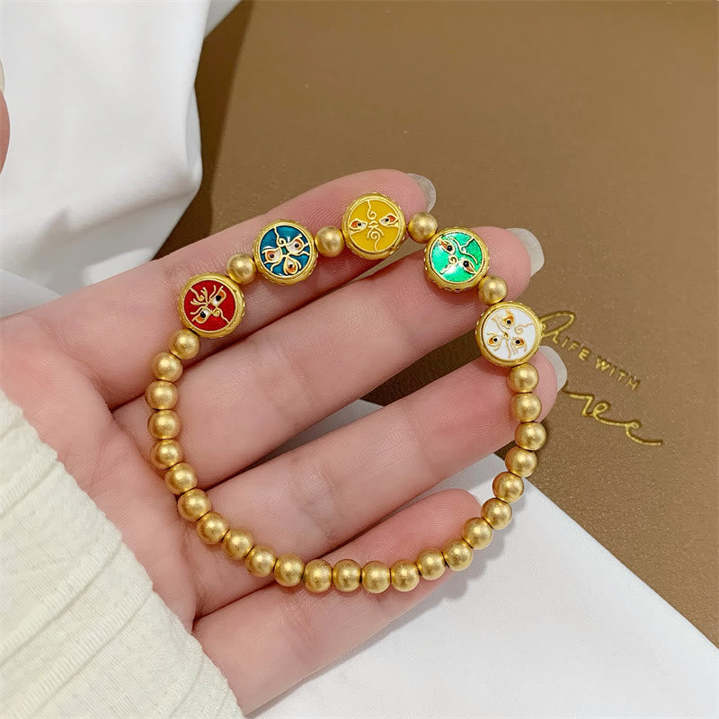 Copper Wealth Bracelet with Five Tibetan Gods | Prosperity Luck