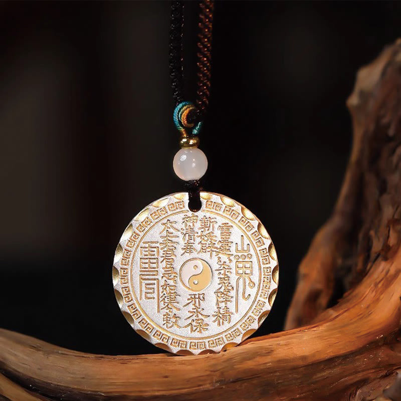 Copper Yin Yang Bagua Mountain Ghost Spend Money Necklace