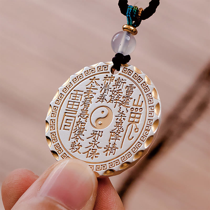 Copper Yin Yang Bagua Mountain Ghost Spend Money Necklace