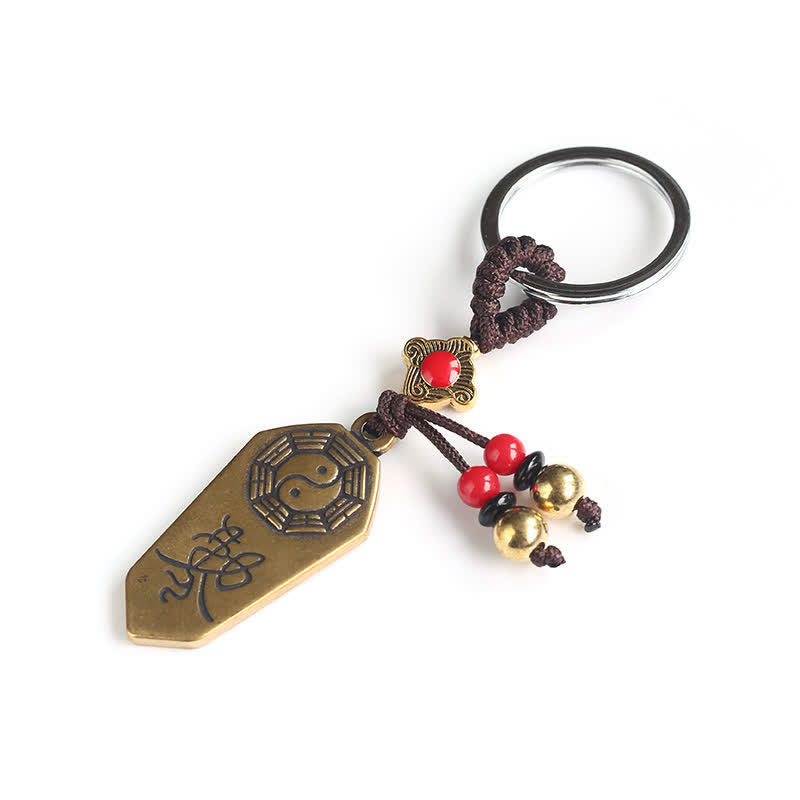 Copper Yin Yang Feng Shui Bagua Balance Keychain